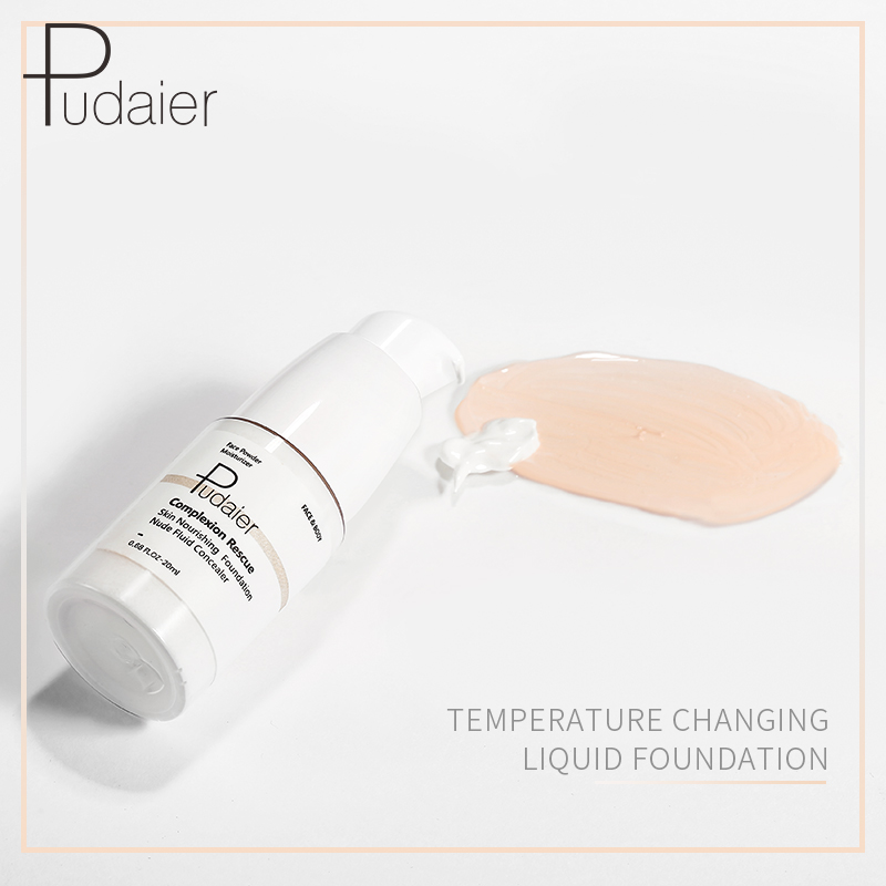 Pudaier Brighten Liquid Foundation Complexion Rescue Color Changing Oil-control Concealer Cream Makeup Foundation TSLM1