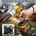 Drillpro 21V Brushless Electric Impact Wrench Hand Drill Installation Power Tools With 2X 6000mAh Li Battery Batteries