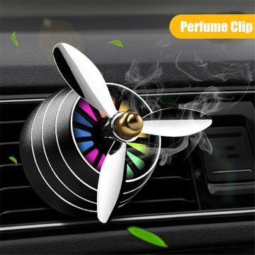 Car Air Vent Freshener Perfume Clip LED Fan Freshness Fragrance Diffuser Decoration