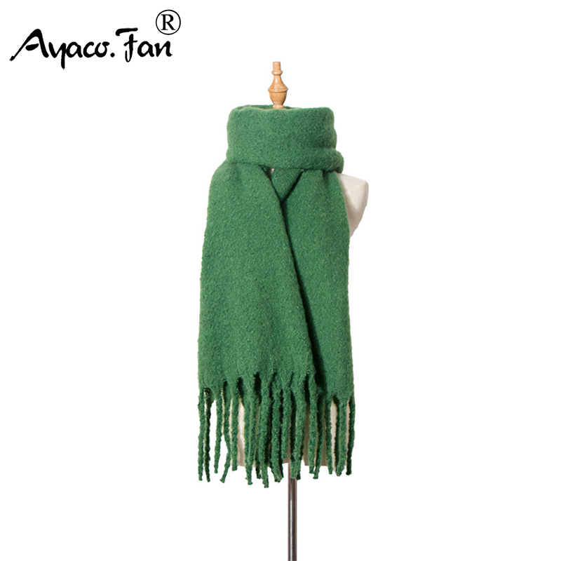 Winter Cashmere Scarves Women 2019 New Warm Solid Color Thickening Long Scarf Classic Soft Female Shawl Lady Wraps