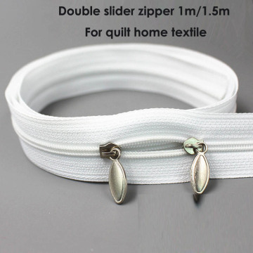 2pcs #3 100cm 150cm Long Quilt zipper Nylon zippers for sewing wholesale Double Sliders Closed End Sewing Cushion home textile