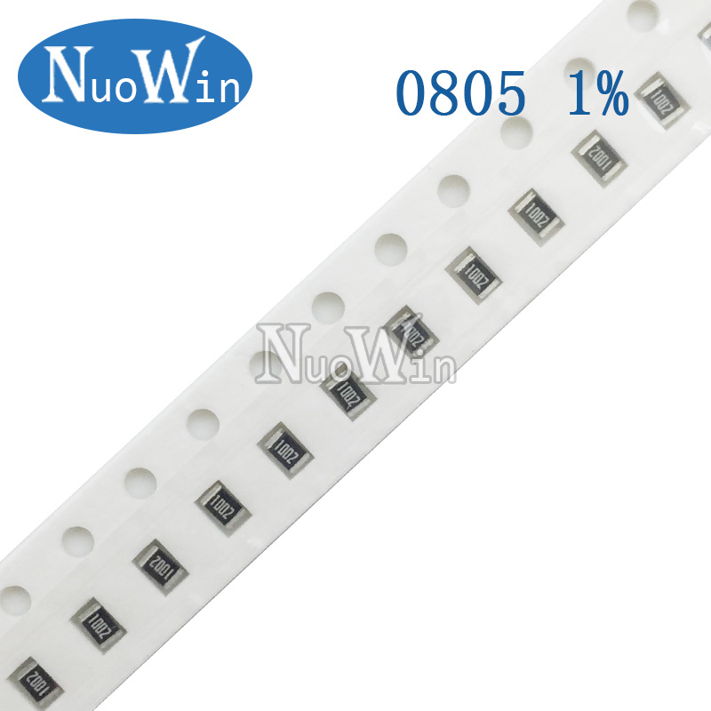 100pcs 0805 1% SMD resistor 1/8W 165K 169K 174K 178K 180K 182K 187K 191K 196K 200K 205K 210K 215K 220K 221K 226K 232K 237K ohm