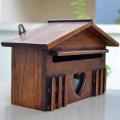 1PC Wooden Mailbox Outdoor Post Box Rainproof Suggestion Box Creative Wall Mounted Letter Box For Home Company Garden Supplies