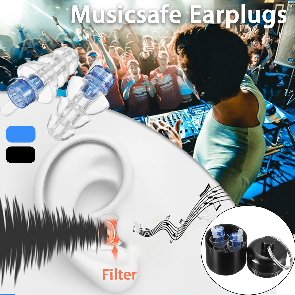 Anti Noise Ear Plugs Sleep Noise Reduction Cancelling Musician Hearing Protection Earplugs For Sleep Concert Bar Drummer Health