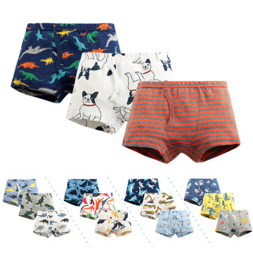 Pure Cotton Boys Panties Cute Cartoon Print Kids Underwear Boys Boxers Briefs 3 Pieces Baby Boy Shorts Teenager Underpants 1-12T