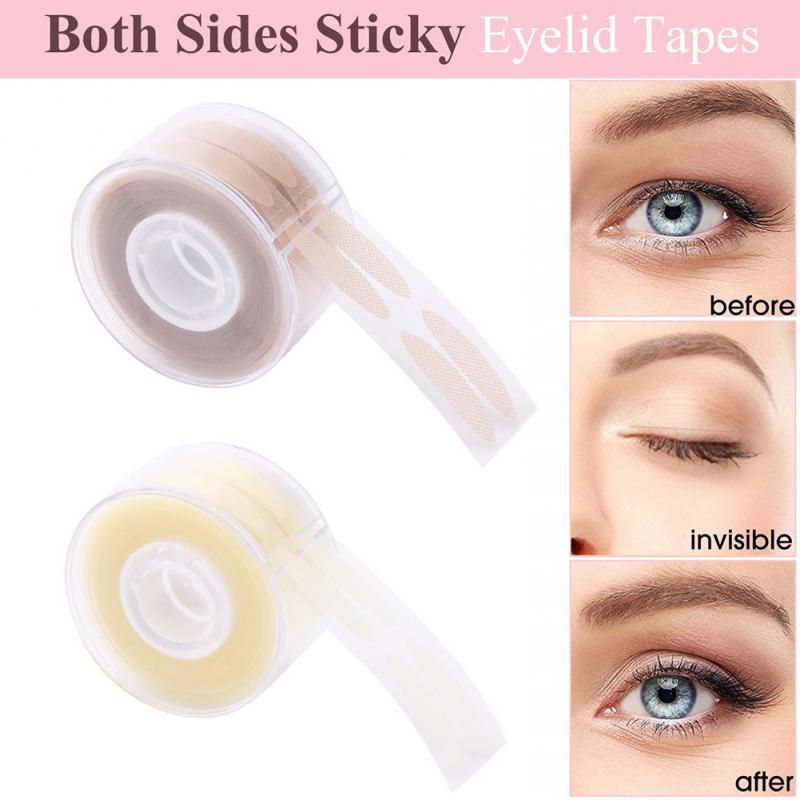 600Pcs Invisible Fiber Big Eyes Makeup Eyelid Sticker Double Fold Self Adhesive Eyelid Tape Stickers Clear Beige Invisible Tool