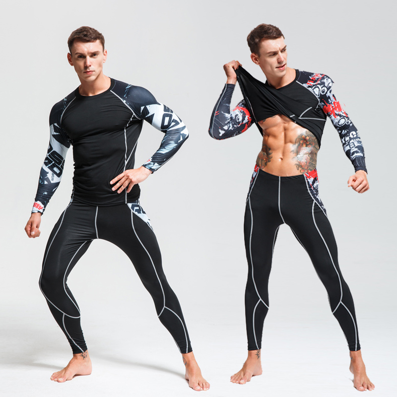 Men's Thermal underwear Set MMA Tactics Fitness leggings Long Johns Compression Sports underwear long johns Men Clothing Brand