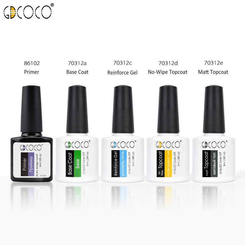 #70312 GDCOCO 2020 New Product No Wipe Top Coat Primer Soak Off UV LED Gel Nail Polish Base Matt Coat Gel Lacquer Gel Varnish