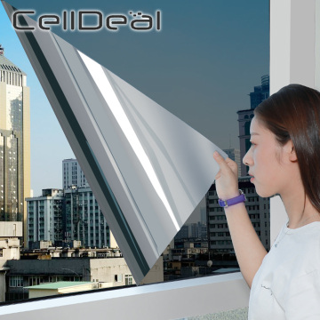 2m Length Privacy Film One Way Mirror Window Film Self-adhesive Reflective Solar Film Glass Films for Home Sliver Glass Stickers