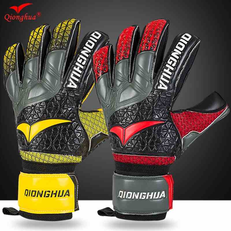 QH Professional goalkeeper gloves with Fingersave Protection rods soccer Latex football Goalie Gloves wholesale dropshiping