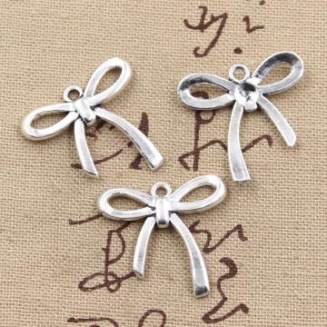 10pcs Charms Bowknot Bow 25x24mm Antique Tibetan Bronze Pendant Findings Accessories DIY Vintage Choker Handmade Jewelry