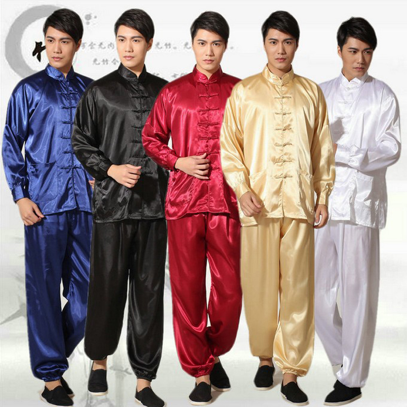 wholesale China traditional martial arts clothing material tai chi uniform men wear wushu training Tang suit