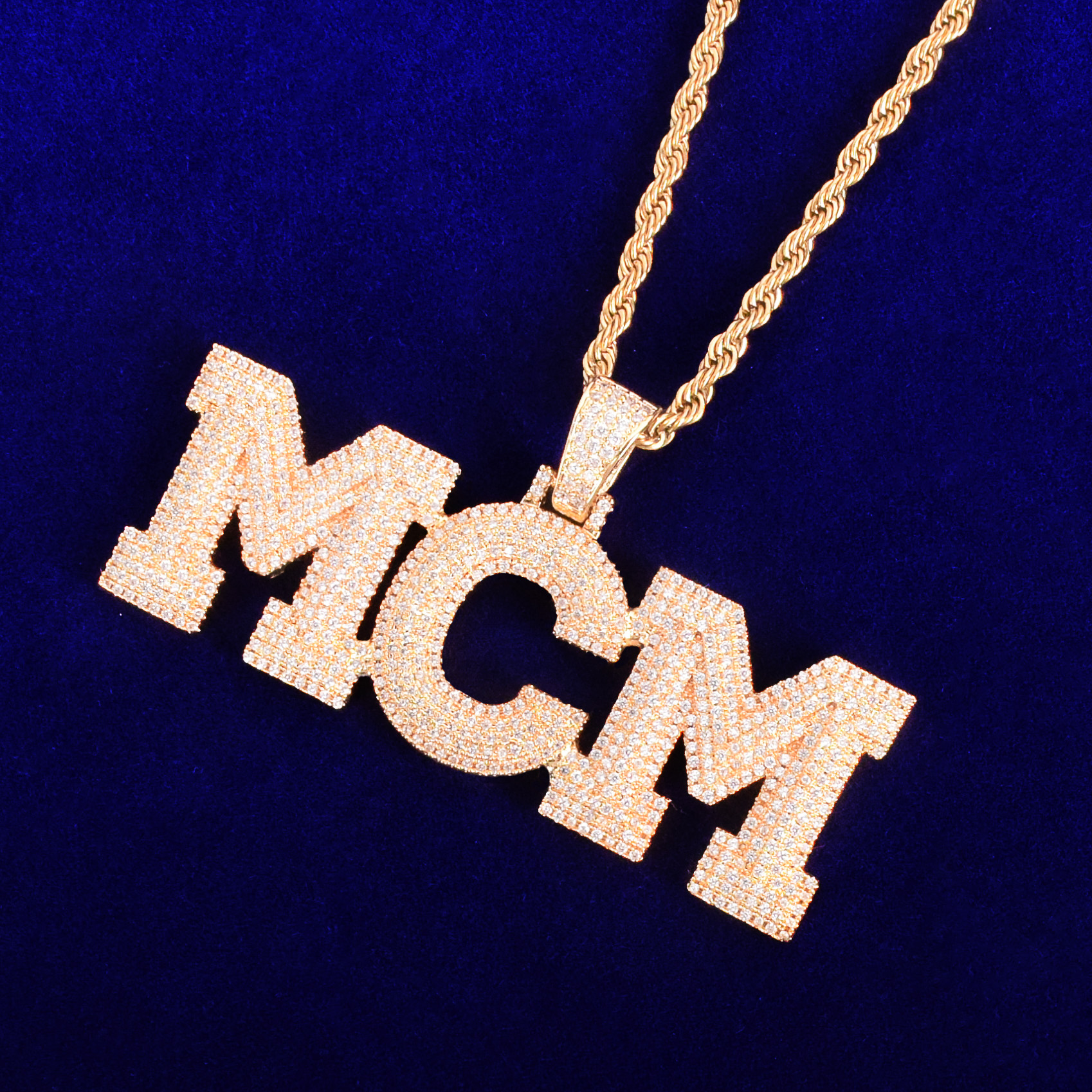 Custom Name Bubble Letters Pendant Cubic Zircon Necklaces For Men Women Gold Color Plated Hip Hop Rock Jewelry