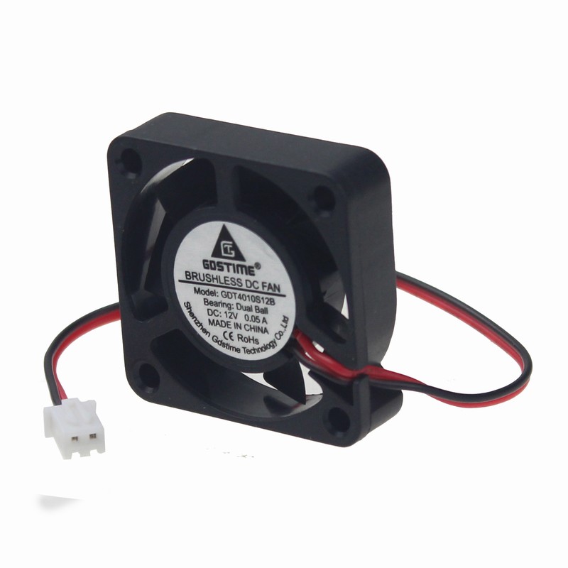 1 pcs Gdstime DC 12V Ball Bearing 40mm x 10mm 0.05A Mini Cooler Micro Brushless Cooling Fan 40*40*10mm 4010 Radiator 4cm