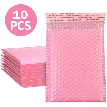 10Pcs Various sizes Bubble Mailers Padded Envelopes Lined Poly Mailer Self Seal Pink Waterproof bubble express bag c50