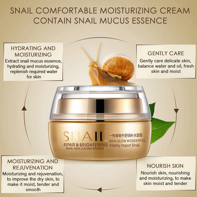 Snail Moisturizing Face Cream Remove Age Spot Scar Pigment Whitening Anti Wrinkle Cream Beauty Miracle Glow Day & Night Cream