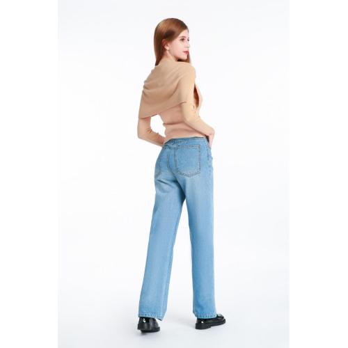 Choose The High Quality Light Blue Denim Straight-leg Trousers etc.
