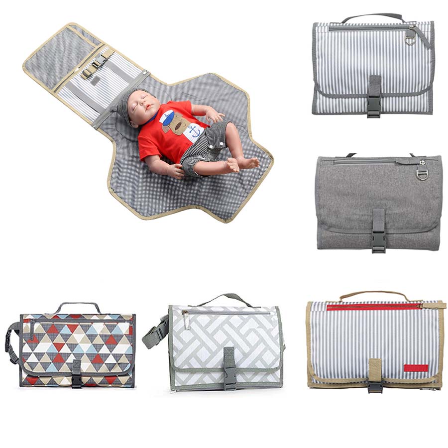 Portable Baby Changing Pads & Covers Newborn Infant Travel Nappy Waterproof Changing Mat With Pockets Baby Care
