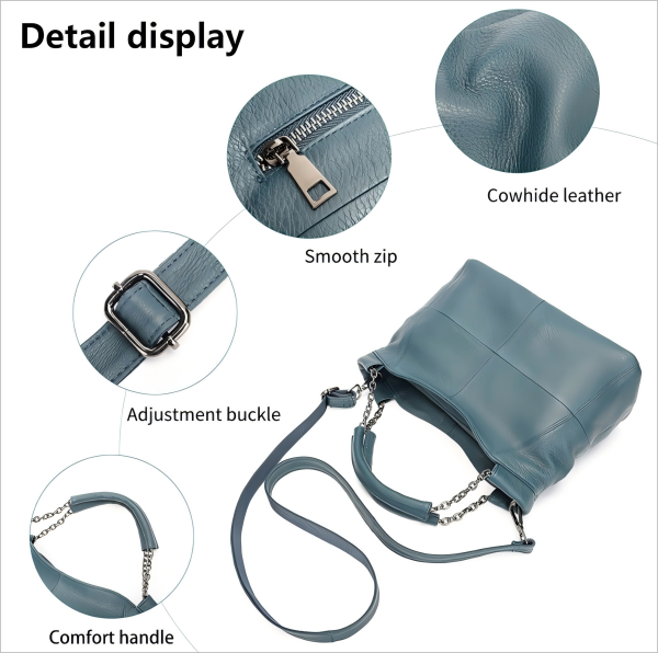 Leather women's chain shoulder bag