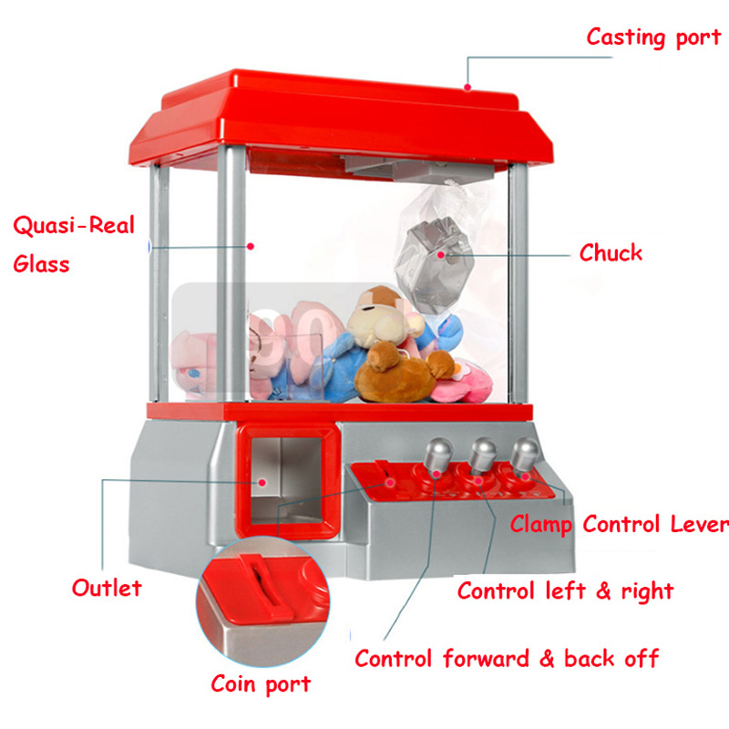 Kids Claw Machine Music Coin Operated Gabinete Gamer Game Mini Arcade Machine Vending Candy Grabber Without Toys Children Gifts