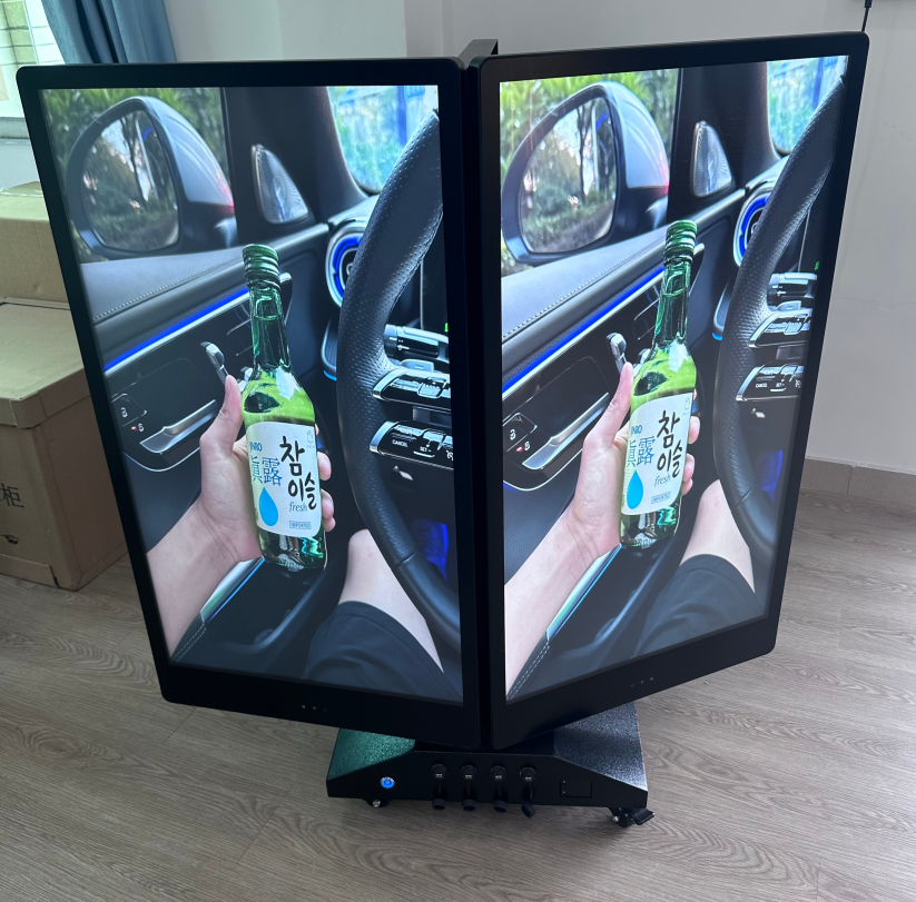 Industrial IP65 outdoor double sided digital totem for smart city and retail advertising