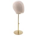 Premium Adjustable Height 21inch Suede Cork Mannequin Head Model Hat Wig Display Stand Rack with Metal Stand- 4 Colors Choose