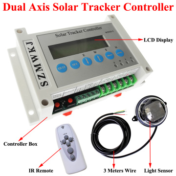 DC 12/24V Dual Axis Solar Tracking Tracker Electronic Controller for PV Solar Panel System Sun Track &Light Sensor &LCD Display