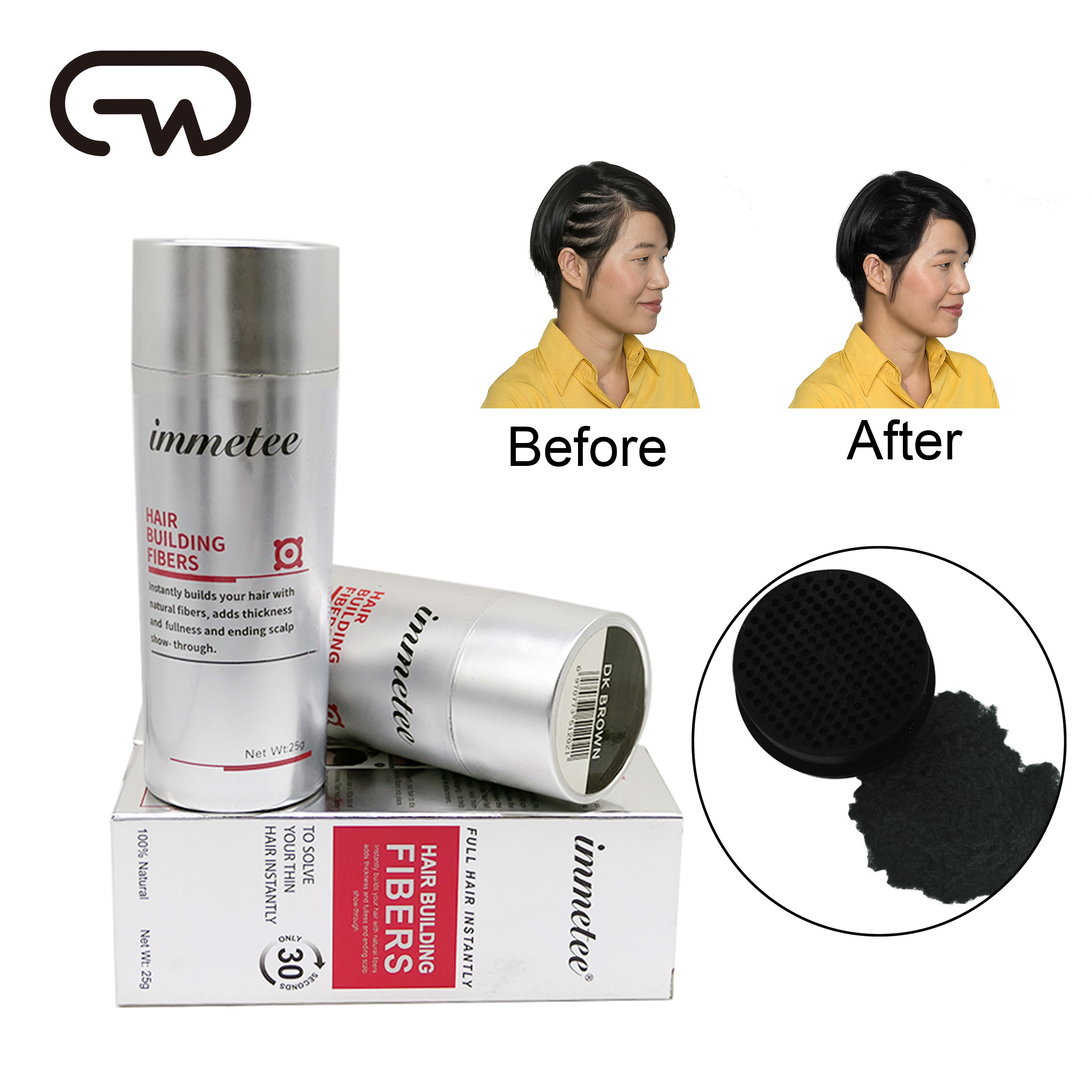 Hair Treatment 28g immetee Conceal Bald Black Powder Thickener Fibers Hair Growth Building Use For Woman Man 12 Color
