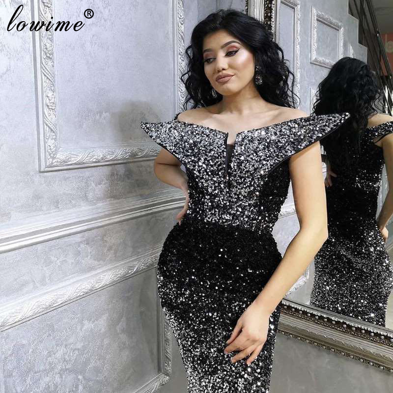 Abendkleider Middle East Prom Dresses 2020 Long Off Shoulder Cocktail Dresses Woman Party Night Sparkly Turkish Couture Robes