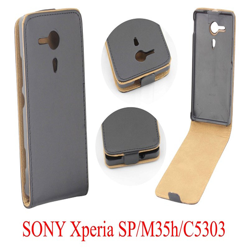 Vertical PU Leather Flip Case Fundas Capa For SONY Xperia SP M35h M35C C5303 Cover TPU Case Up-Down Open skin pouch Phone Bags