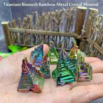 1Pc Quartz crystal rainbow titanium bismuth ore specimen cluster mineral