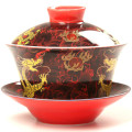 Chinese Hand -painted Joint Bule Tradition Gaiwan Tea Game Covered Dragon Portrait Bowls Kung Fu Tea Bowls
