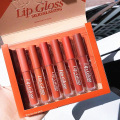 6pcs/set Matte Velvet Lip Glosses Silky Lasting Lipgloss Liquid Lipstick Women Fashion Lip Makeup Cosmetic Beauty