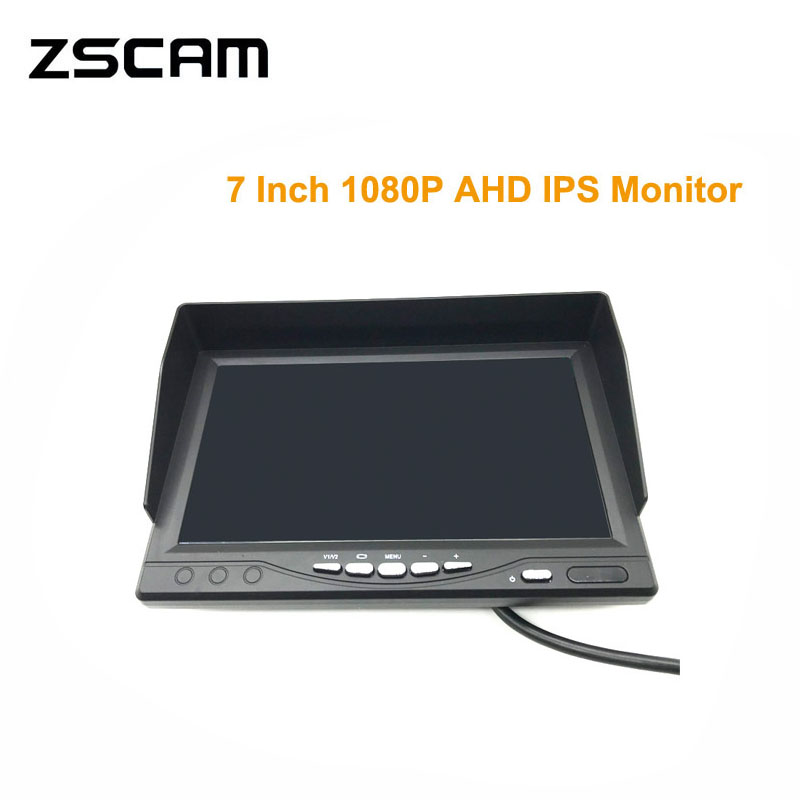 Mini 1024*600 7 Inchs CCTV Home Security AHD 2- Split Screen IPS Monitor DVR Car Surveillance Display Recorder For 2MP AHD Cam