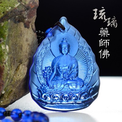 High quality 52.5x40mm Buddha Glazed drop Pendant Necklace 65cm chain length necklace 11 style for choose