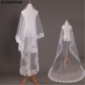 2020 Lace Edge Long Veil Wedding Champagne Bridal Veils 3 Meters White Cathedral Wedding Veil Cheap Voile De Marie