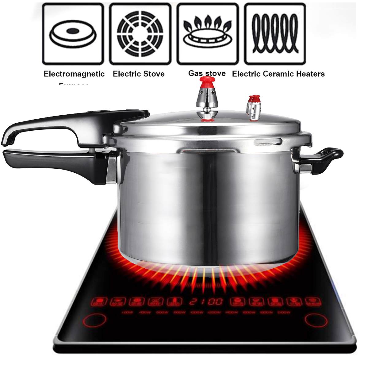 18cm/20cm/22cm 304 Stainless Steel Kitchen Pressure Cooker Electric Stove Gas Stove Energy-saving Safety Cooking Utensils