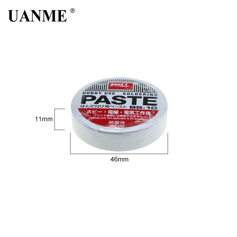 UANME 1PC 10g Silver Weak Acid Soldering Solder Paste Solder Flux Grease Paste BS-10 4.5cm Semi Solid