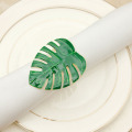 8pcs/lot New napkin ring metal green turtle leaf napkin buckle Christmas party wedding napkin ring desktop decoration