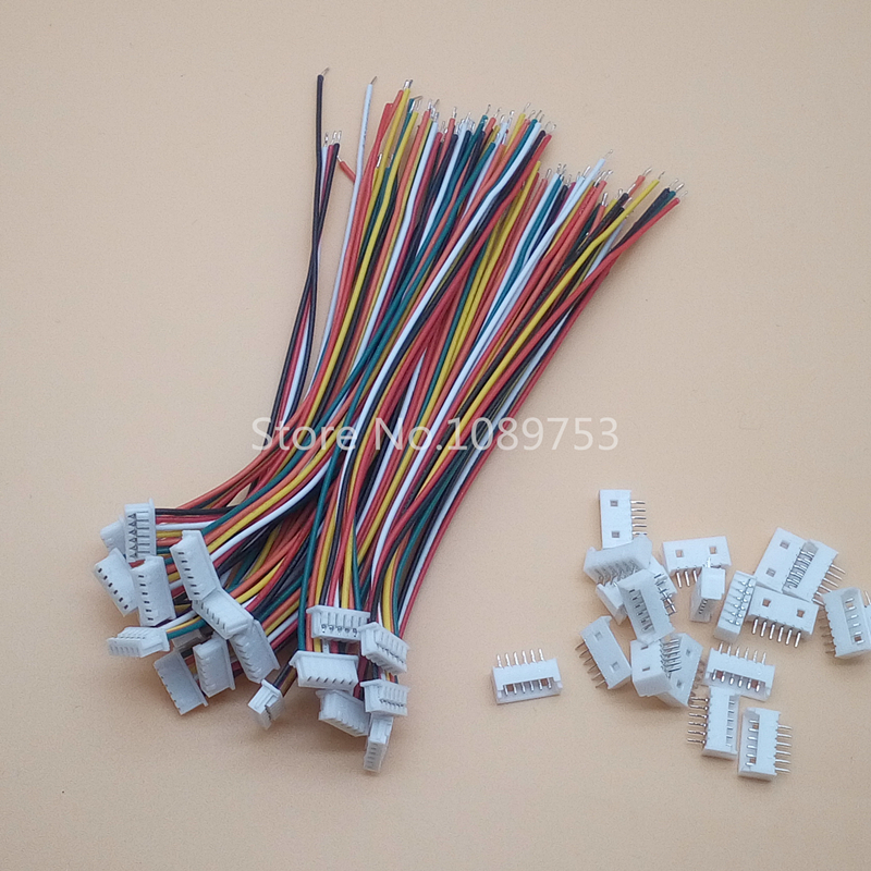 Micro JST 1.25mm 1.25 JST 2P 3P 4P 5P 6P 8Pin Female Connector Plug + Male Plug With Wire 20sets