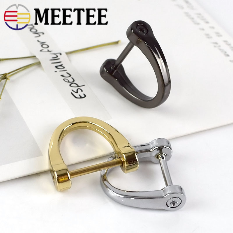 Meetee 10/30pcs 16mm Metal Key D Ring Horseshoe Buckle Keys Pendant Hang Buckles DIY Bags Garment Craft Sewing Accessories BD320