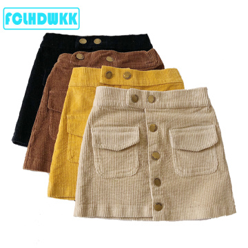 FCLHDWKK Girls Skirts For Kids 2019 Winter Autumn New Arrival Children Clothes Kids Corduroy Skirts Baby little Girl Skirts 1-7Y