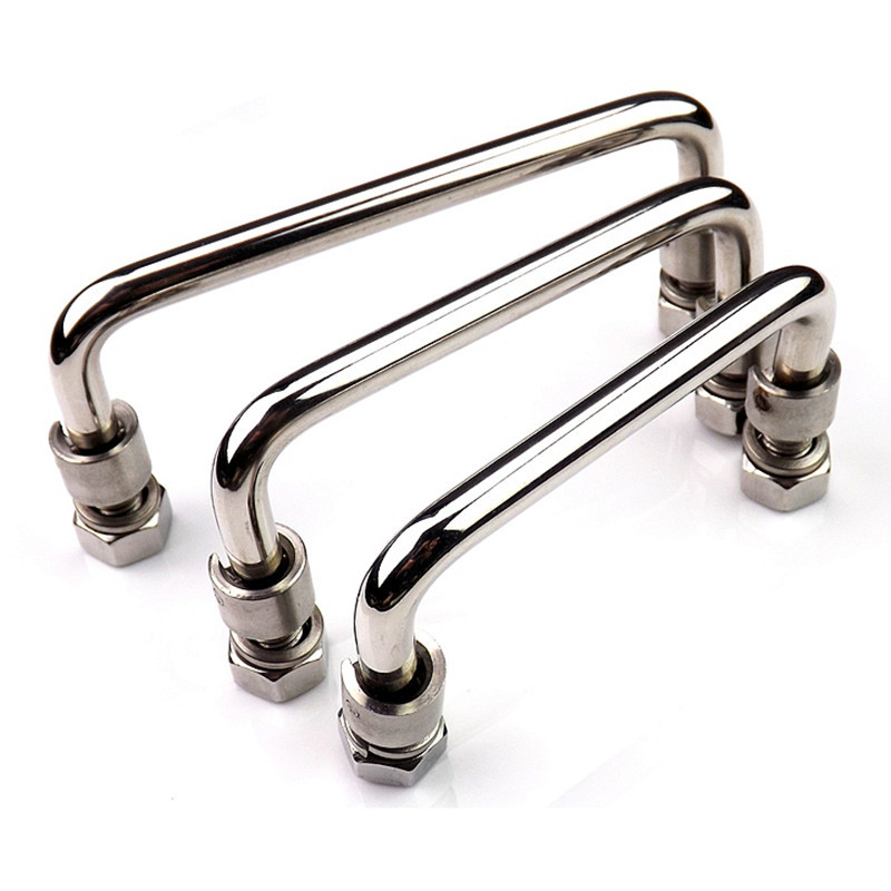 Stainless Steel Industrial Handle U-Shape folding Toolbox suitcases Equipment Distribution Box Cabinet knob Hardware 90-150mm