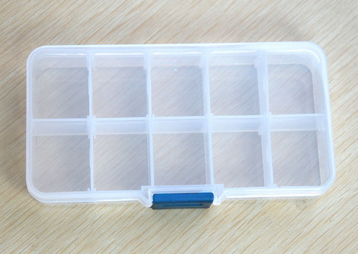 10 Grids Adjustable Transparent Plastic Storage Box for Small Component Jewelry Box Container Pills Organizer Nail Art Tip Case