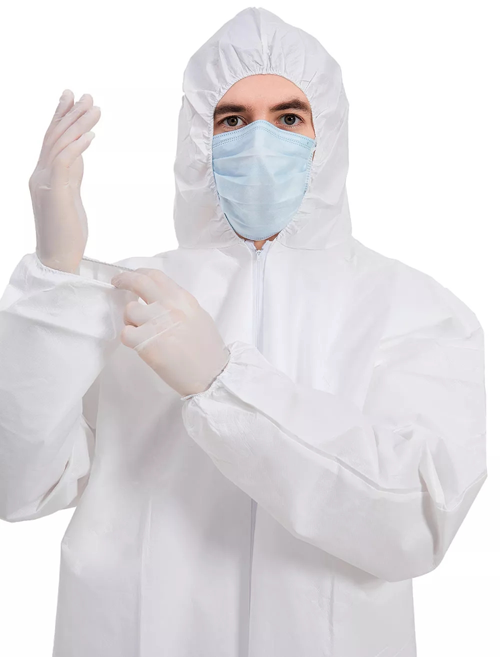 white coverall