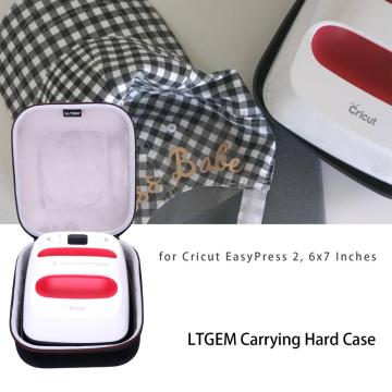 LTGEM EVA Black Carrying Hard Case for Cricut EasyPress 2, 6x7 Inches