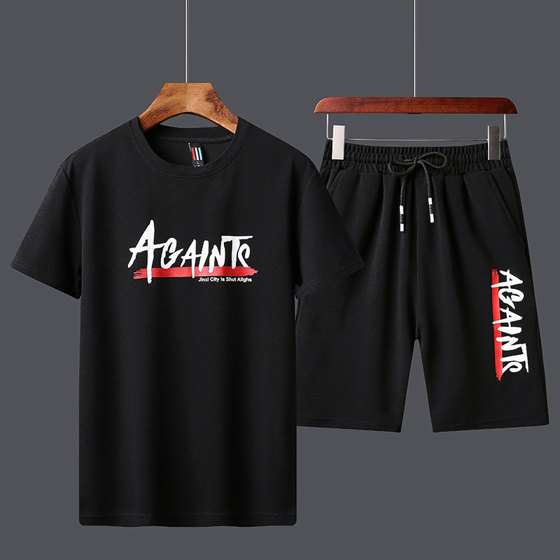 Summer Men's sport track suits Tshirts Shorts Sets Polyester Fashioin tracksuits T-shirt Bermuda Masculina Board Shorts Printed