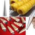 5Pcs/set DIY Baking Cones Stainless Steel Spiral Baked Croissants Tube Horn Pastry Roll Cake Mold for Cream Horns Chocolate Cone