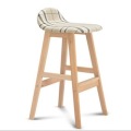 Nordic Solid Wood Bar Stool Chair Creative Backrest High Stool Modern Minimalist Bar Chair European Retro Bar Stool