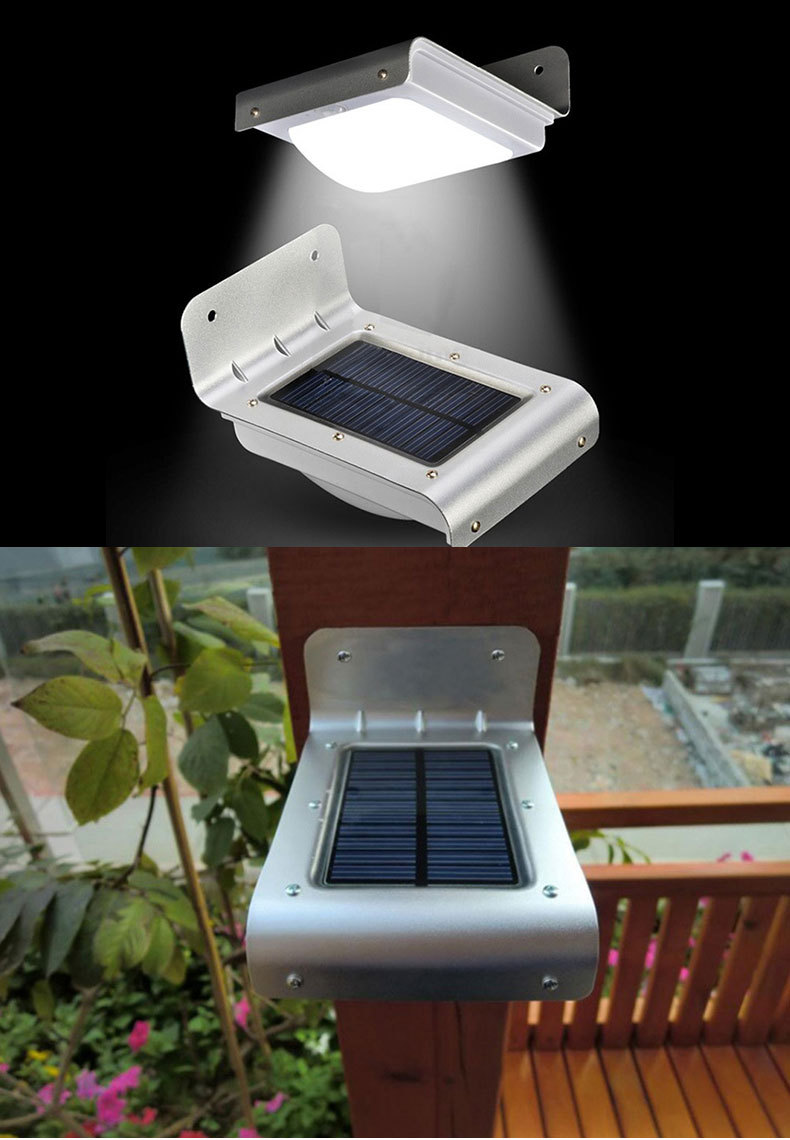 16 LED Metal Solar Power Lighting Motion Sensor Garden Lamp IP65 Waterproof Outdoor Path Wall Light Stairs ZM56